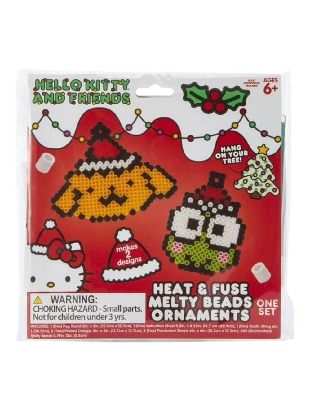 Hello Kitty Heat & Fuse Melty Beads Craft Art Kit Christmas Ornaments New